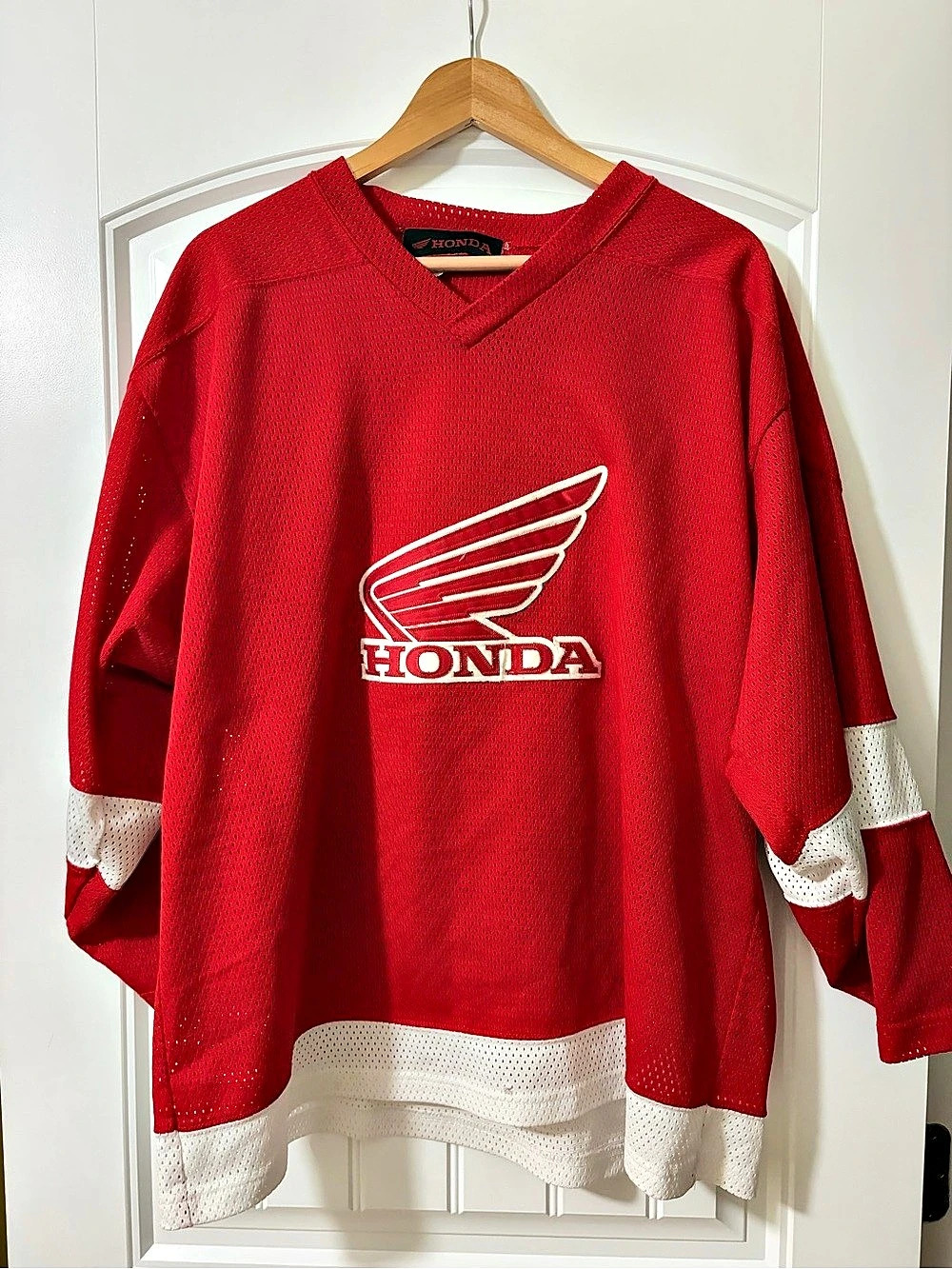 Vintage Honda Stitched Wing Hockey Mesh Jersey mens Size Large